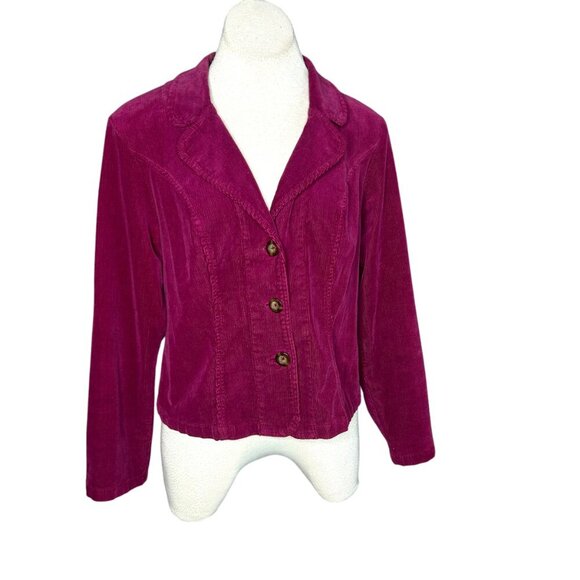 Cut Loose Deep Fuchsia Stretch Corduroy Casual Jacket Size Small - Picture 9 of 11